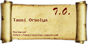 Tassi Orsolya névjegykártya